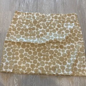 J Crew size 8 skirt beige with tan dots